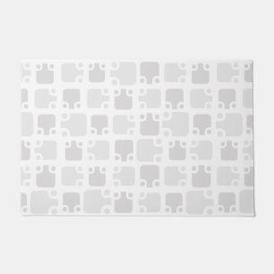 Mid Century Modern Pattern White Doormat