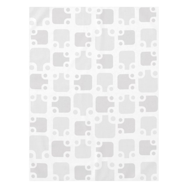 Mid Century Modern Pattern White Tablecloth (Front)