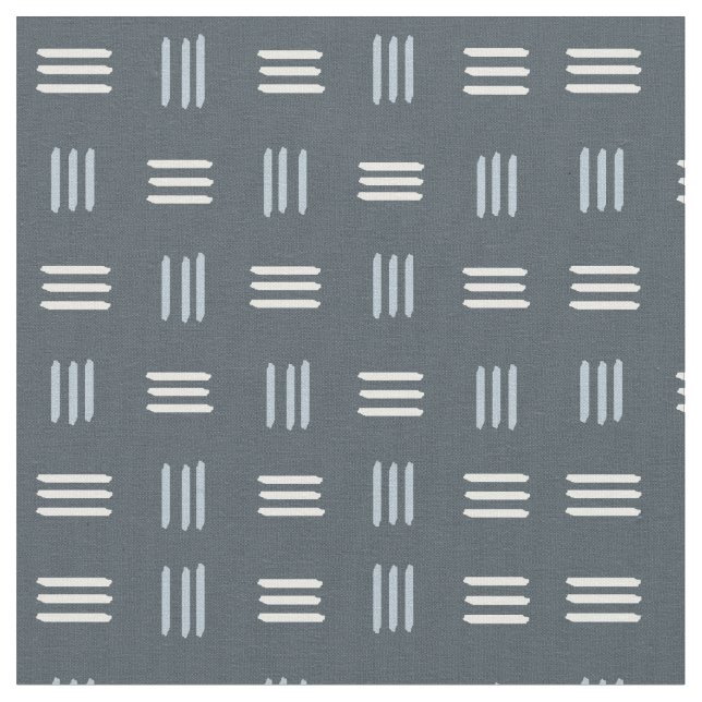 Mid Century Modern Patterned Lines (Slate) Fabric (Close Up)