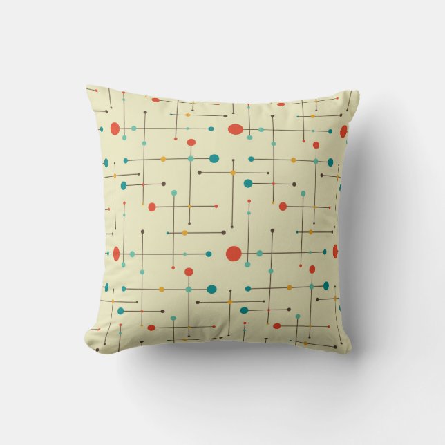 Mid century modern patterned  number  16 cushion (Front)