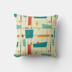 Mid century modern patterned  number  17 cushion