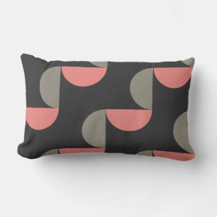 Mid-Century Modern peach and grey   Lumbar Cushion
