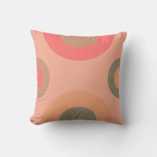 Mid-Century Modern Peach and Olive Cushion