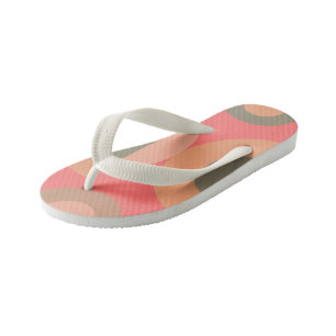 Mid-Century Modern Peach and Olive      Kid's Jandals