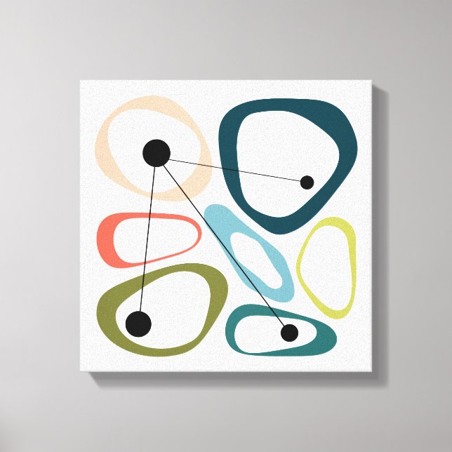 Mid Century Modern Pebbles Canvas Print (Front)