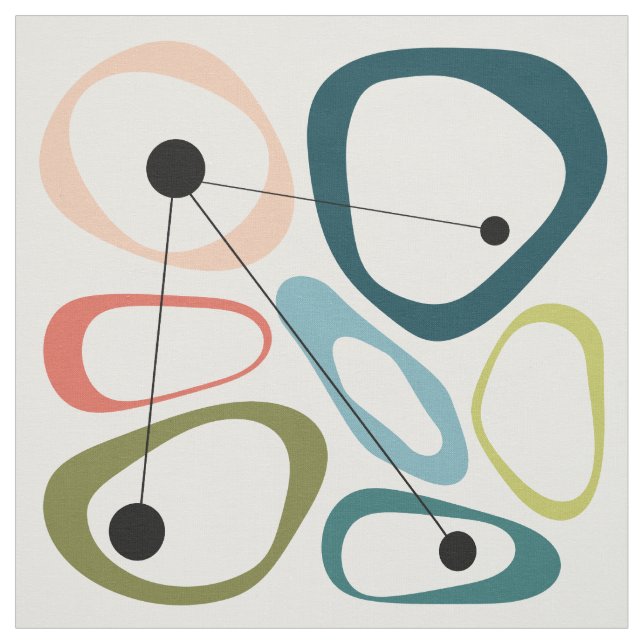 Mid Century Modern Pebbles Fabric (Swatch)