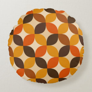 Mid century Modern Petal Pattern Round Cushion