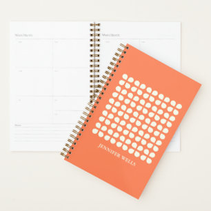 Mid Century Modern Petals in Orange Personalised Planner