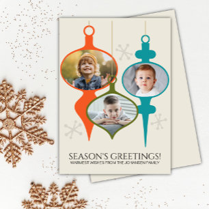Mid-Century Modern Photo Collage Christmas Holiday Card