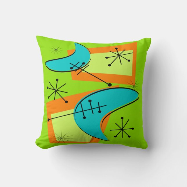 Mid-Century Modern Pillow Atomic 5 (Front)
