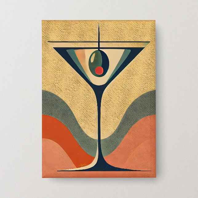 Mid Century Modern "pimento olive martini wave" (Front)
