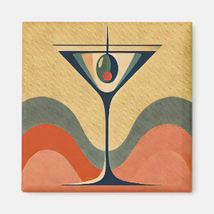 Mid Century Modern "pimento olive martini wave" Magnet