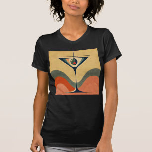 Mid Century Modern "pimento olive martini wave" T-Shirt