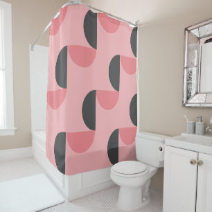 Mid-Century Modern Pink and gray      Shower Curtain