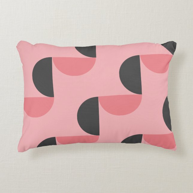 Mid-Century Modern Pink and grey  Decorative Cushion (Front)