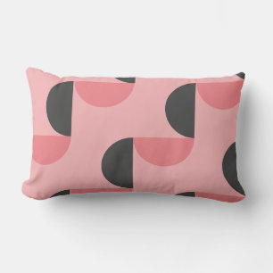 Mid-Century Modern Pink and grey       Lumbar Cushion