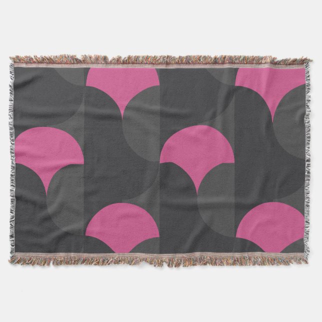 Mid-Century Modern pink and grey    Throw Blanket (Front)
