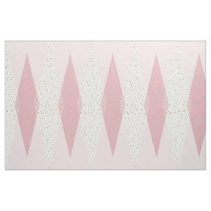 Mid Century Modern Pink Argyle Cotton Fabric