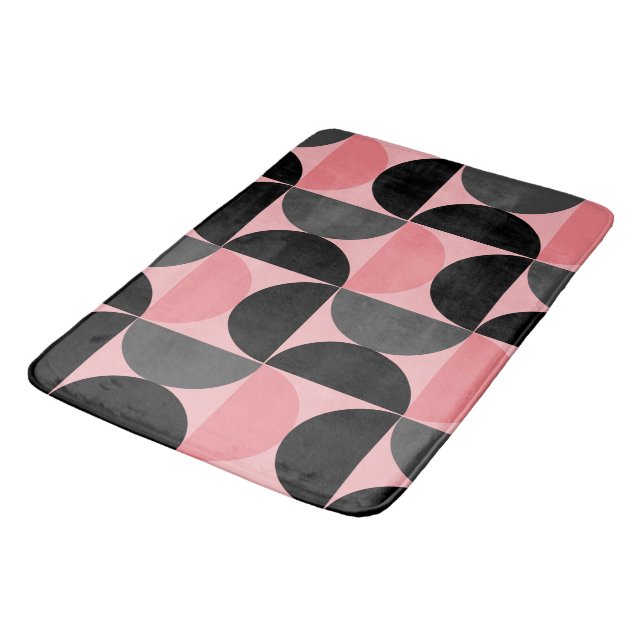 Mid-Century Modern Pink black and grey     Bath Mat (Angled)