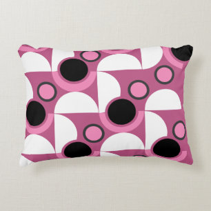Mid-Century Modern pink, black and grey Decorative Cushion