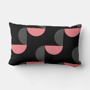 Mid-Century Modern Pink black and grey  Lumbar Cushion