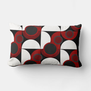 Mid-Century Modern pink, black and grey      Lumbar Cushion