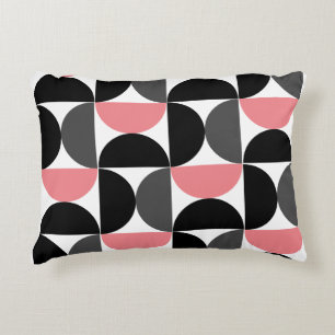 Mid-Century Modern Pink Black and White Decorative Cushion