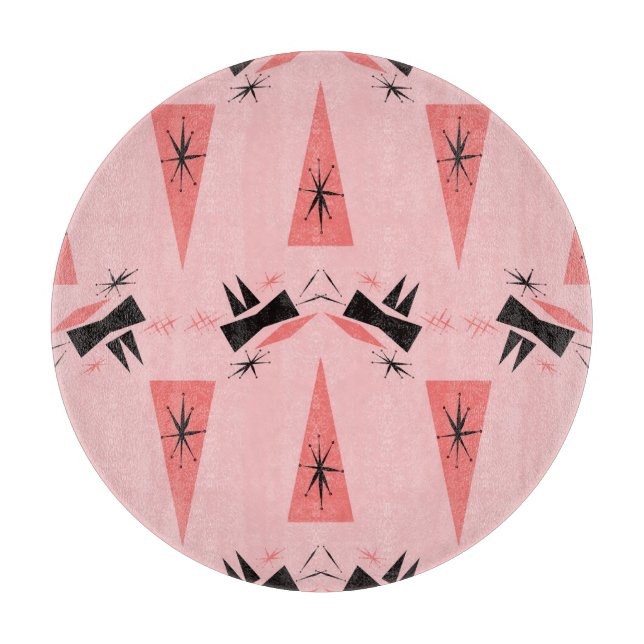 Mid-Century Modern: Pink Coral Pattern. Cutting Board (Front)