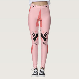 Mid-Century Modern: Pink Coral Pattern. Leggings
