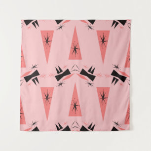 Mid-Century Modern: Pink Coral Pattern. Tapestry