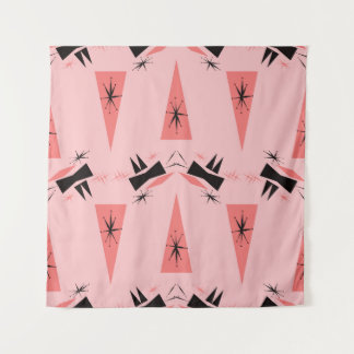 Mid-Century Modern: Pink Coral Pattern. Tapestry