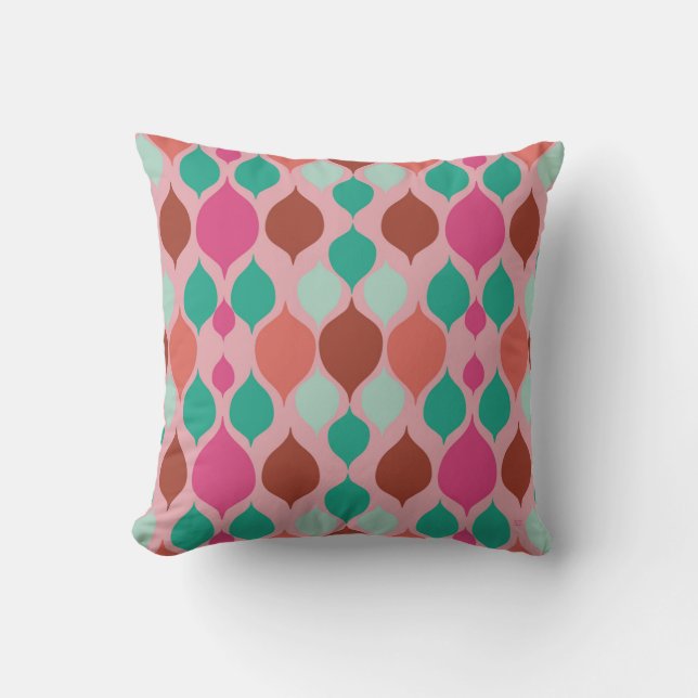Mid Century Modern Pink Geometric  Cushion (Front)