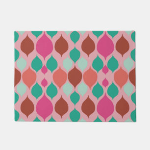 Mid Century Modern Pink Geometric Doormat