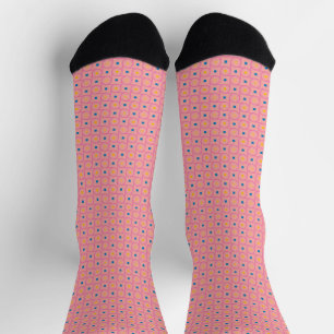 Mid Century Modern Pink Interlocking Circle Socks