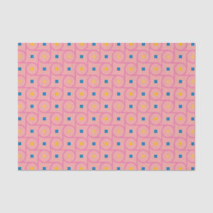 Mid Century Modern Pink Interlocking Circle Tissue Paper