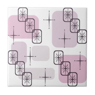 Mid Century Modern Pink Light Purple Tile