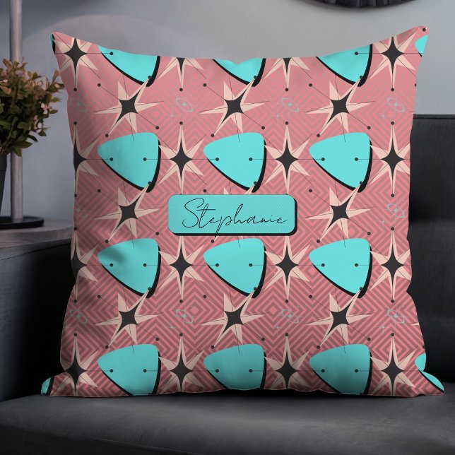 Mid Century Modern Pink Pattern Cushion (Creator Uploaded)