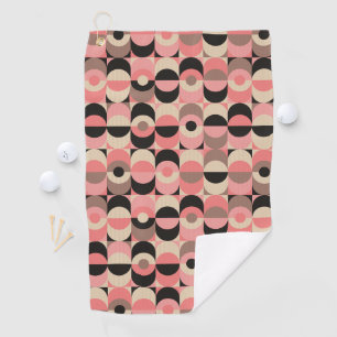 Mid-Century Modern Pink Pattern Golf Towel
