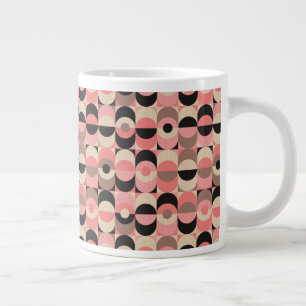 Mid-Century Modern Pink Pattern Large Coffee Mug