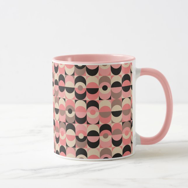 Mid-Century Modern Pink Pattern Mug (Right)
