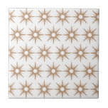 Mid-Century Modern Pink Starburst Pattern Tile<br><div class="desc">Mid-century modern inspired design featuring vintage pattern of retro pink starbursts on a white background. Simple, clean modern design. Create your own custom pattern by uploading a new image, or use the "message" button to contact the designer for help. To create your own patterned design: 1. Select personalise this template....</div>
