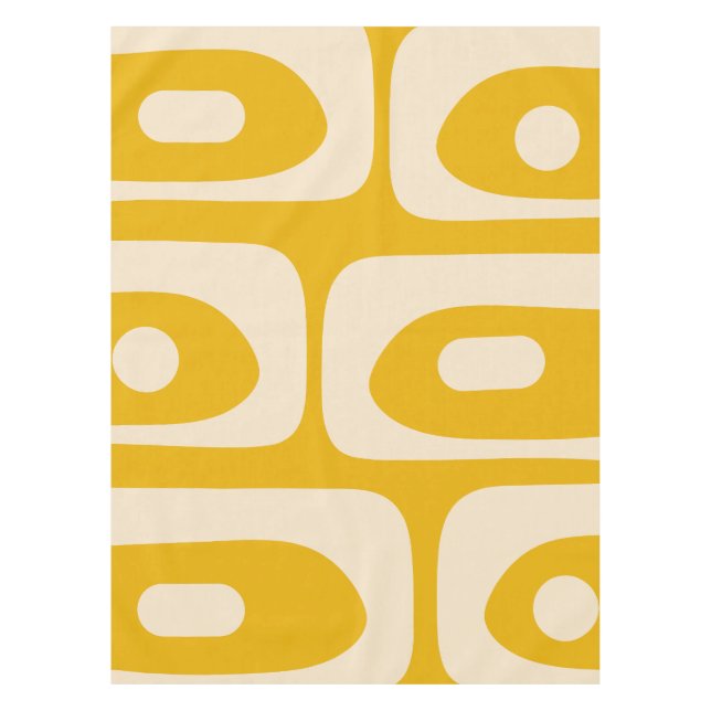 Mid-century Modern Piquet Minimalist Abstract Tablecloth (Front)