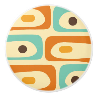 Mid-century Modern Piquet Minimalist Pattern  Ceramic Knob