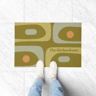 Mid Century Modern Piquet Pattern Personalised Doormat