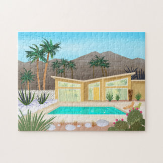 Mid Century Modern Pool House Jigsaw Puzzle