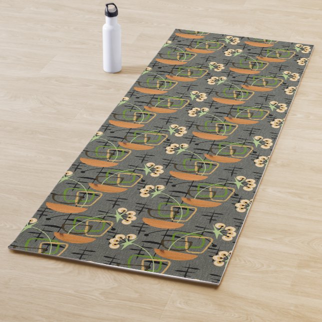 Mid-Century Modern | Potted Plants Yoga Mat (In Situ)