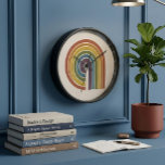 Mid-Century Modern Pride Wall Clock<br><div class="desc">A sophisticated take on the rainbow,  this design features fluid,  ribbon-like arcs in a muted mid-century modern palette. This versatile graphic brings a touch of "quiet pride" and warmth to any collection.</div>