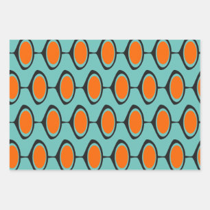 Mid Century Modern Print CUSTOM COLOR  Wrapping Pa Wrapping Paper Sheet