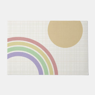 Mid Century Modern Rainbow Sun Doormat