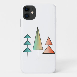 mid century modern rainbow trees blush teal simple Case-Mate iPhone case